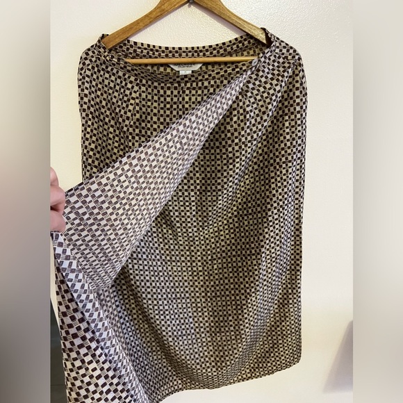 Melrose Floral Collectible Maxi Skirt 100% Silk stamp Two Buttons Vintage brown - Picture 12 of 16